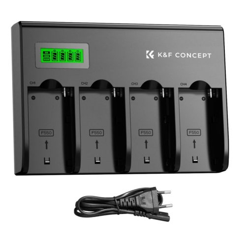 K&F Concept Sony NP-F 4-Csatornás Akkumulátortöltő -4X Charger