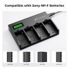 K&F Concept Sony NP-F 4-Csatornás Akkumulátortöltő -4X Charger