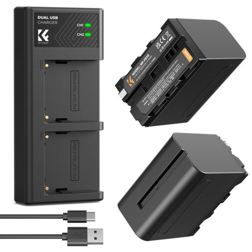 K&F Concept NP-F970 Digitális Akkumulátor + Töltő Szett