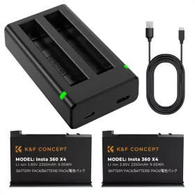 K&F Concept Insta360 X4 Akkumulátor 2350mAh + Töltő