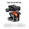 K&F Concept 32mm 360°-Panoráma Gömb Állványfej - Ballhead (Gyorskioldó-val)