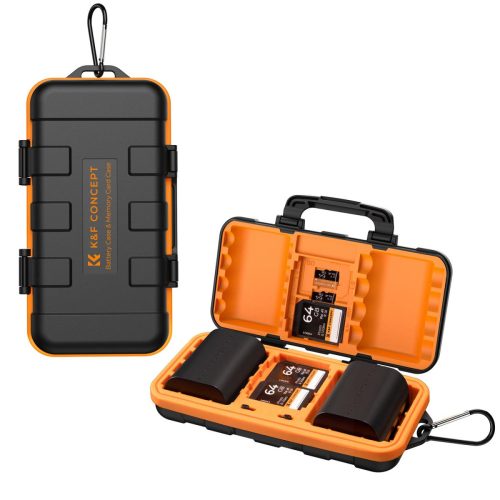 K&F Concept 2x Akkumulátor 2x CF/XQD 4x SD Kártya Tartó Tok -Battery Box
