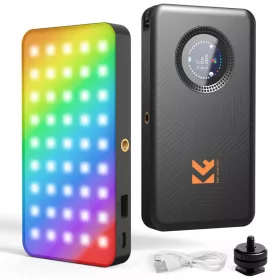   K&F Concept S12R RGB videólámpa – hordozható LED panel 5000mAh (2700–7500K, CRI 95+)
