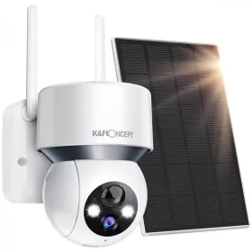   K&F Concept PTZ Biztonsági-Kamera - 1080p IP66 Napelemes 2.4GHz 9600mAh Security Camera (Fehér)