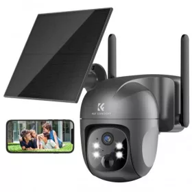   K&F Concept 2K Biztonsági-Kamera -4G 360° 1080p IP66 Napelemes 9.600mAh Security Camera (Fekete)