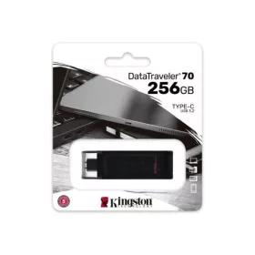Kingston Pendrive 256GB DataTraveler 70 Type-C 3.2 (fekete)