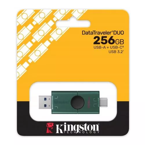 Kingston Pendrive 256GB DataTraveler Duo G2 USB + Type-C 3.2 (fekete)