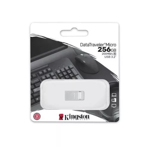 Kingston Pendrive 256GB DataTraveler Micro USB 3.2 (ezüst)