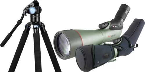 Kowa TSN-99A Prominar csomag – 30–70x zoom, neoprén tok, Sirui R-3213X karbon állvány és VH-10X videós fej