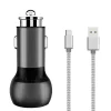LDNIO 2 USB Autós Töltő MicroUSB Kábellel (C503Q-Micro)