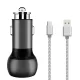 LDNIO 2 USB Autós Töltő MicroUSB Kábellel (C503Q-Micro)
