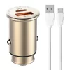 LDNIO Autós USB És USB-C Töltő MicroUSB Kábellel (C506Q-Micro)