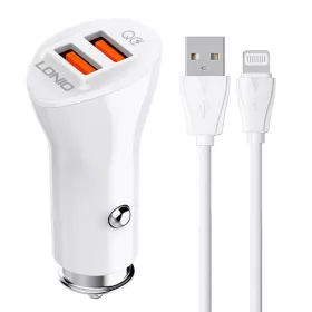   LDNIO 2 USB Autós Töltő /Lightning Kábel(C511Q-Lightning)