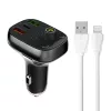 LDNIO Bluetooth FM Transmiter C704Q 2USB, USB-C + Lightning kábel (fekete)