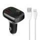 LDNIO Bluetooth FM Transmiter C704Q 2USB, USB-C + Lightning kábel (fekete)