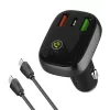 LDNIO Bluetooth FM transzmitter C704Q 2xUSB, USB-C + USB-C/USB-C kábel
