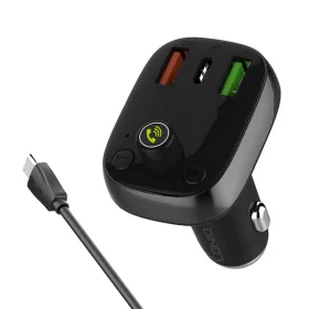   LDNIO Bluetooth FM transzmitter C704Q 2USB, USB-C + USB-C kábel (fekete)