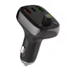LDNIO Bluetooth FM transzmitter C704Q 2USB, USB-C + USB-C kábel (fekete)