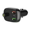 LDNIO Bluetooth FM transzmitter C704Q 2USB, USB-C + USB-C kábel (fekete)