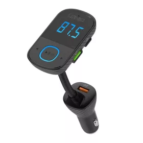   LDNIO Bluetooth C705Q 2USB, USB-C Transmiter FM + USB-C to Lightning kábel (fekete)
