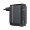 LDNIO 65W GaN USB-C Gyorstöltő (Fekete) (Q366)