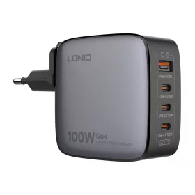   LDNIO 100W (Fekete) Hálózati Töltő, USB-A És 3x /USB-C Csatlakozó (Q408)