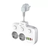 LDNIO (Fehér) Elosztó 2 AC Aljzattal, 3 USB, USB-C, 2500W (SE2435)