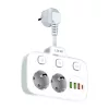LDNIO (Fehér) Elosztó 2 AC Aljzattal, 3 USB, USB-C, 2500W (SE2435)