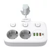 LDNIO (Fehér) Elosztó 2 AC Aljzattal, 3 USB, USB-C, 2500W (SE2435)