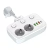 LDNIO (Fehér) Elosztó 2 AC Aljzattal, 3 USB, USB-C, 2500W (SE2435)