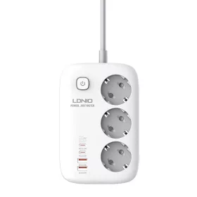 LDNIO 65W GaN (Fehér) Elosztó USB Töltővel (SE3436)
