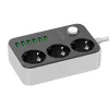 LDNIO 3 Aljzatos Elosztó 6 USB Port, 1.6m Kábel (SE3631)