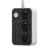 LDNIO 3 Aljzatos Elosztó 6 USB Port, 1.6m Kábel (SE3631)