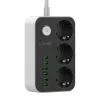 LDNIO 3 Aljzatos Elosztó 6 USB Port, 1.6m Kábel (SE3631)