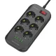 LDNIO 6 Aljzatos Elosztó 4 USB Port, 2m Kábel (SE6403)