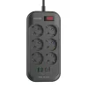 LDNIO 6 Aljzatos Elosztó 4 USB Port, 2m Kábel (SE6403)