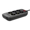 LDNIO 6 Aljzatos Elosztó 4 USB Port, 2m Kábel (SE6403)