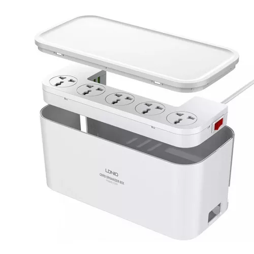 LDNIO (Fehér) Elosztó rendezővel, 5 AC, 3 USB, 2500W (SN5309)
