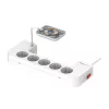 LDNIO SN5311W Management tápegység doboz vezeték nélküli töltővel 5x AC, 2x USB-A, 1x USB-C, 2 m