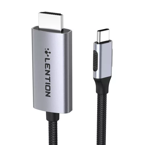 Lention USB-C - HDMI 2.0 Kábel, 4K 60Hz, 3m (Szürke) (CB-CU707H-3MSC-GRY-)