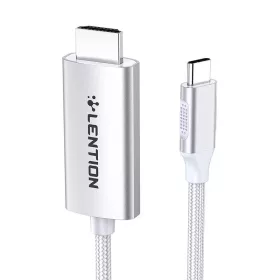   Lention 3m USB-C HDMI Kábel, 4K 60Hz, (Ezüst) (CB-CU707H-3MSC-SIL)