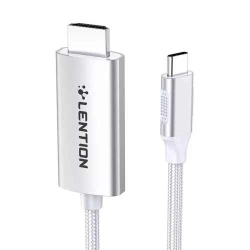 Lention 3m USB-C HDMI Kábel, 4K 60Hz, (Ezüst) (CB-CU707H-3MSC-SIL)