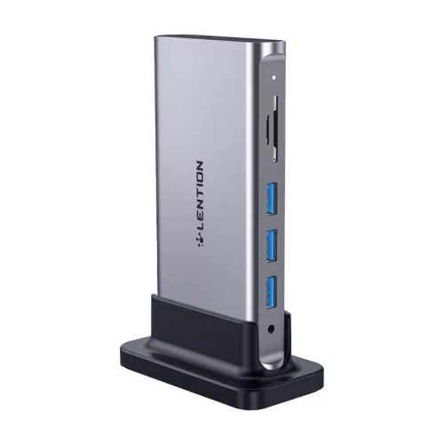 Lention USB-C Dokkolóállomás (Szürke) (CB-TP-D54HEACRNA-CCN)