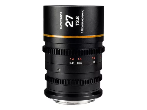 Laowa Nanomorph 27mm T2.8 1,5x anamorfikus objektív (borostyán sárga becsillanás) - ARRI PL+Canon EF