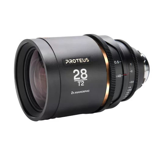 Laowa Proteus 2X Anamorphic 28mm T2 anamorfikus cine/filmes objektív (borostyán sárga becsillanás - méter skála) - ARRI PL + Canon EF