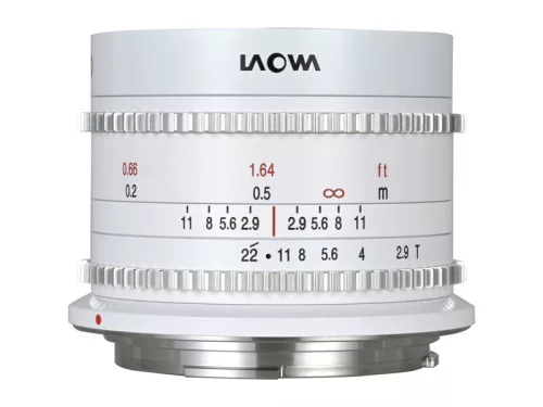 Laowa 9mm T2.9 Zero D Cine nagylátószögű filmes objektív (fehér) - Canon RF