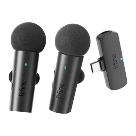   Fifine M8 USB-C vezeték nélküli csíptetős mikrofon szett (2db) - fekete