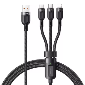   Mcdodo CA-0930 3in1 USB USB-C / Lightning / Micro USB kábel, 6A, 1,2m (fekete)