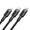 Mcdodo CA-0930 3in1 USB USB-C / Lightning / Micro USB kábel, 6A, 1,2m (fekete)