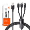 Mcdodo CA-0930 3in1 USB USB-C / Lightning / Micro USB kábel, 6A, 1,2m (fekete)